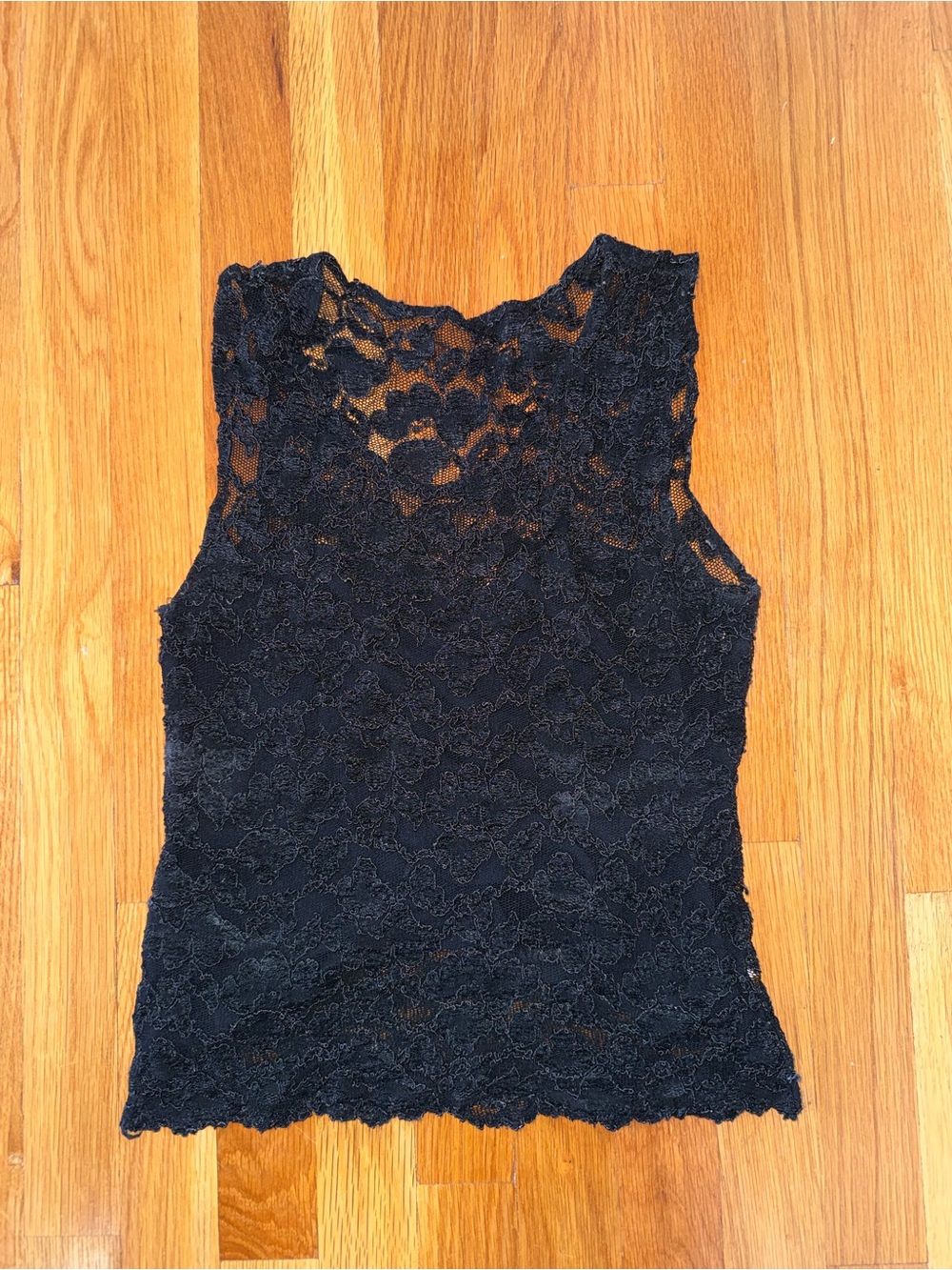 Women's Black Lace Sleeveless Shell Top
